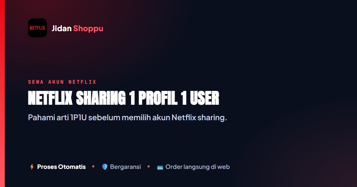 Akun Netflix Sharing 1 Profil 1 User: Panduan Memilih