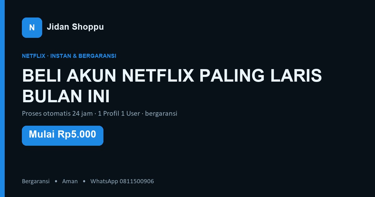 Kartu ringkas Beli Akun Netflix Paling Laris Bulan Ini di Jidan Shoppu