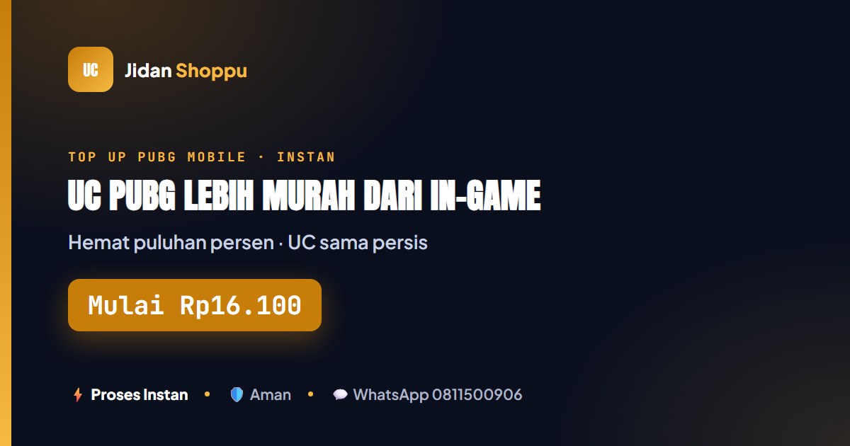 Beli UC PUBG Lebih Murah dari In-Game