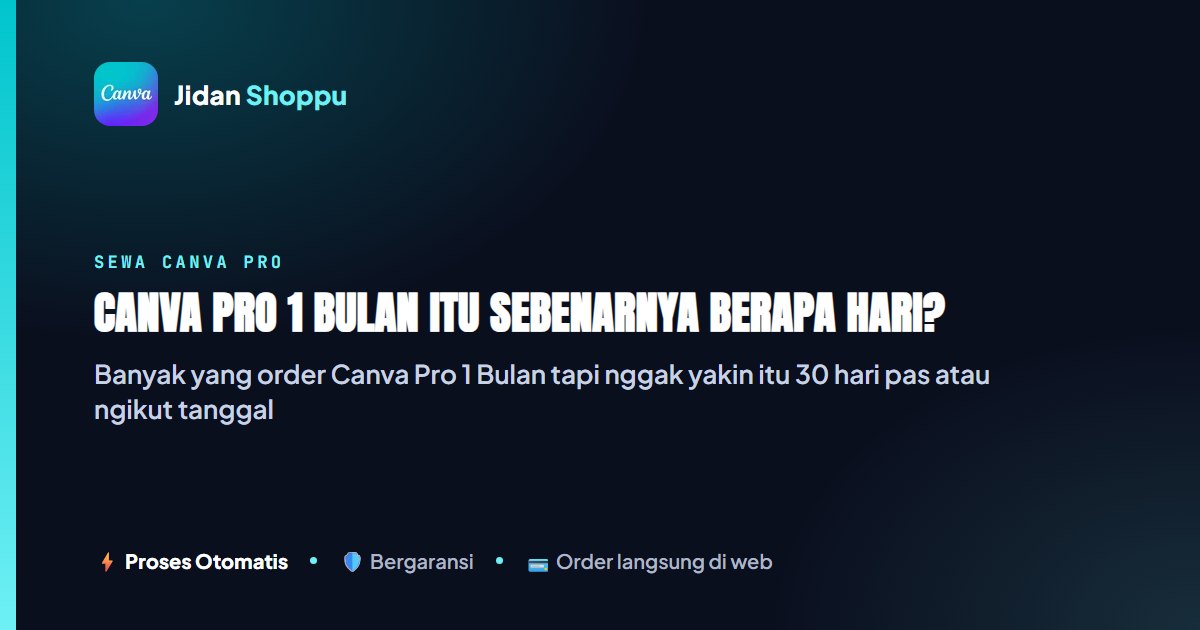 Canva Pro 1 Bulan Berapa Hari? Ini Cara Hitung & Kapan...