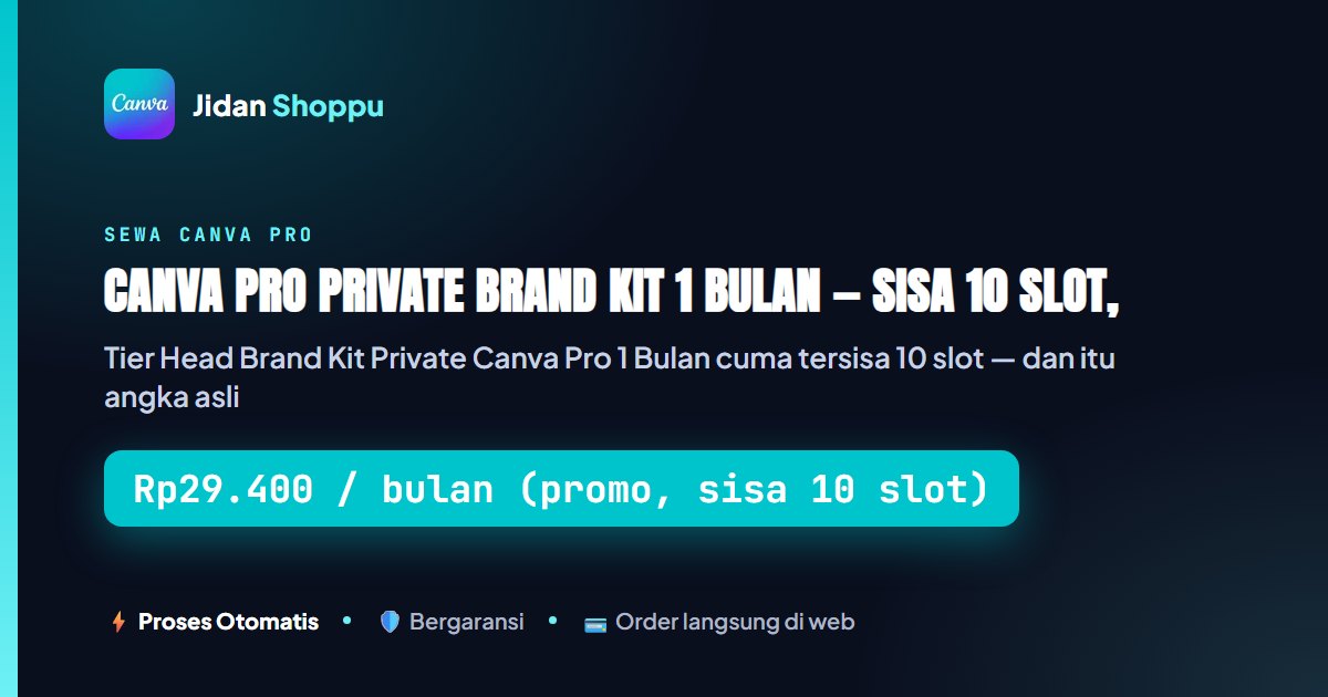 Canva Pro Private Brand Kit 1 Bulan | Sisa 10 Slot