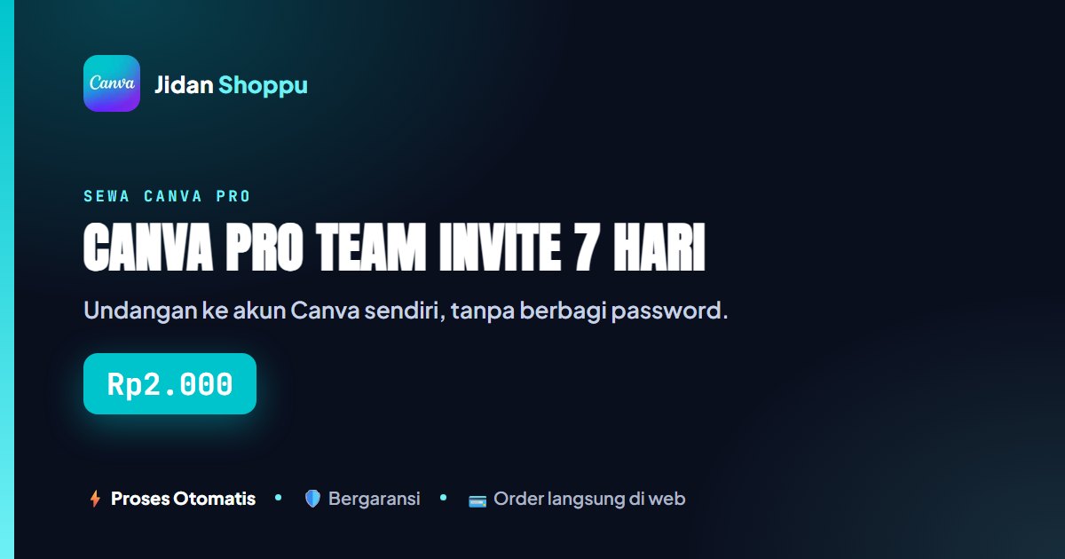 Canva Pro Team Rp2.000, Akun Sendiri
