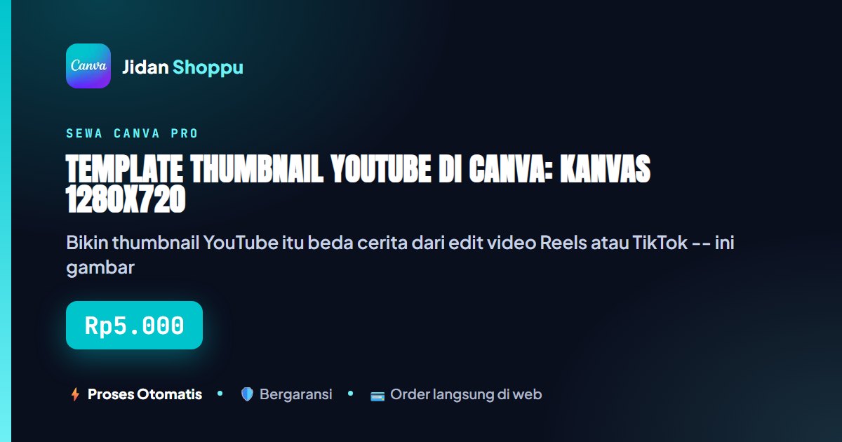 Kartu ringkas Template Thumbnail YouTube di Canva: Kanvas 1280x720 Otomatis + Elemen Premium Bebas Watermark — Jidan Shoppu