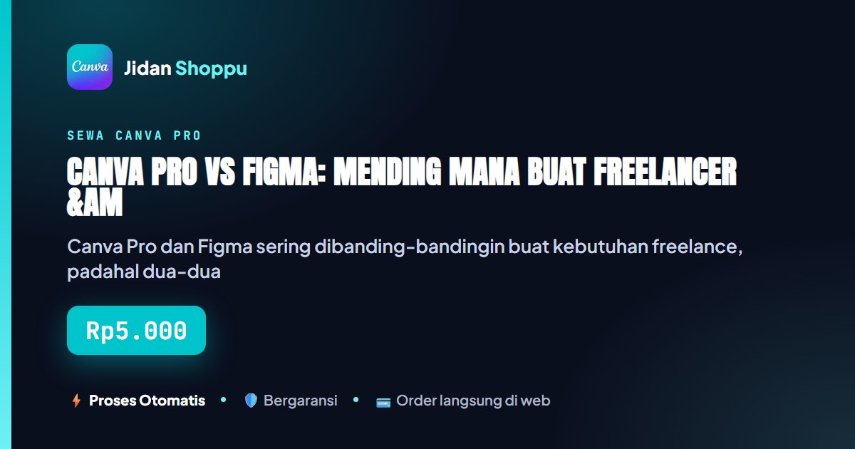 Kartu ringkas Canva Pro vs Figma: Mending Mana buat Freelancer & Desainer Pemula? — Jidan Shoppu
