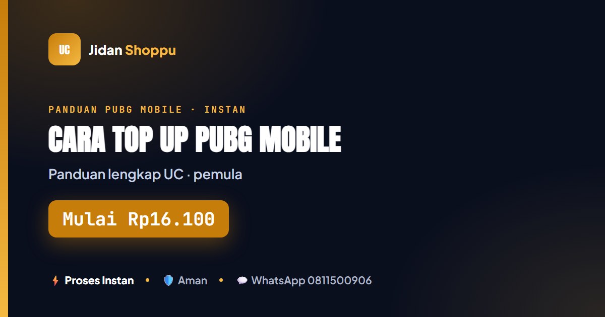 Cara Top Up PUBG Mobile (UC) 2026: Panduan Lengkap & Cepat
