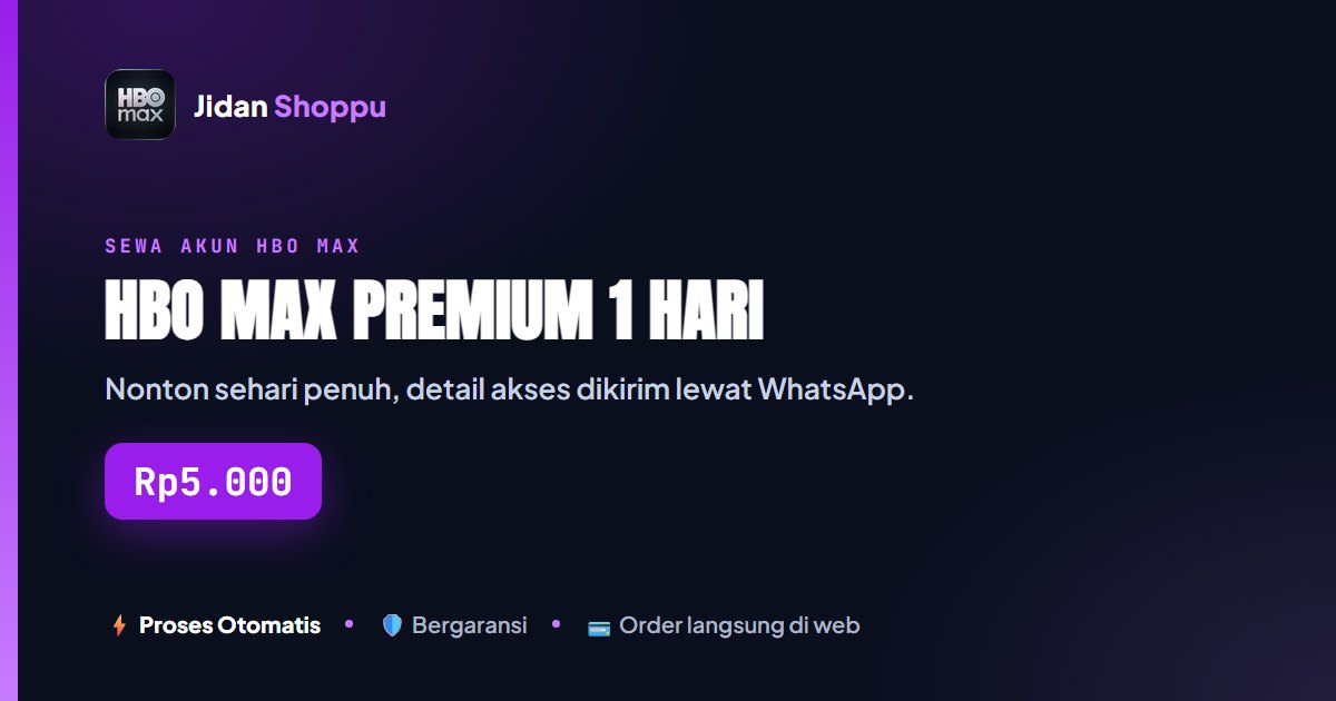 Detail HBO Max Premium 1 Hari via WhatsApp