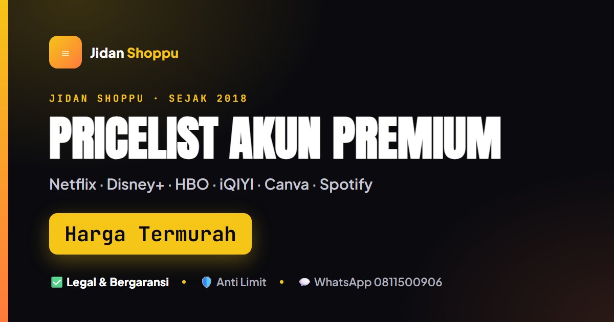 Kartu ringkas Akun Premium Termurah di Jidan Shoppu