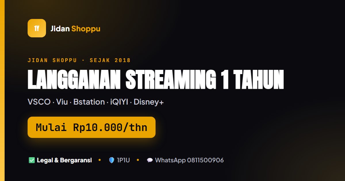 Kartu ringkas Langganan Streaming 1 Tahun Murah & Hemat di Jidan Shoppu