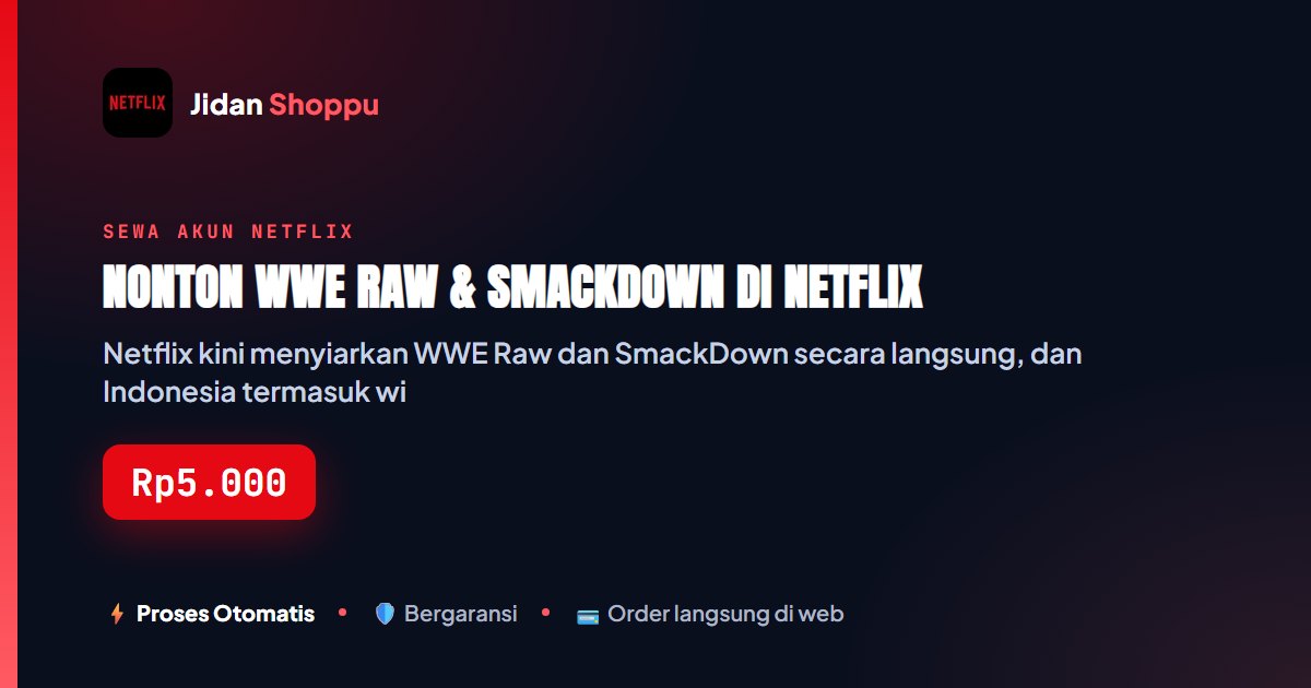Kartu ringkas Nonton WWE Raw & SmackDown di Netflix — Jidan Shoppu