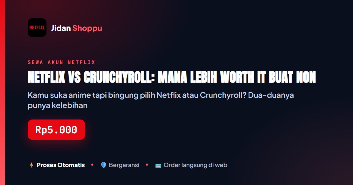 Kartu ringkas Netflix vs Crunchyroll: Mana Lebih Worth It buat Nonton Anime? — Jidan Shoppu