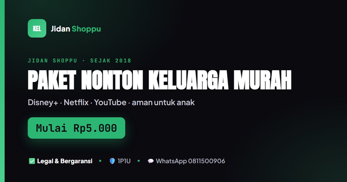 Kartu ringkas Paket Nonton Keluarga Murah Mulai Rp5.000 di Jidan Shoppu