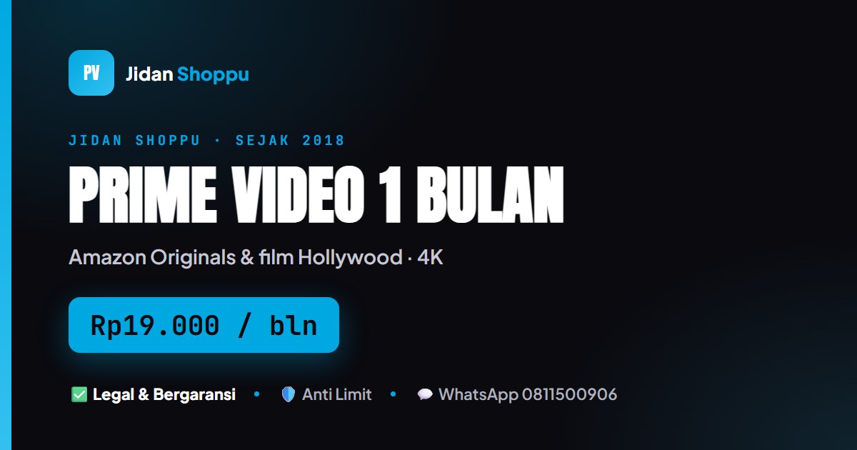 Kartu ringkas Prime Video 1 Bulan Rp19.000 di Jidan Shoppu