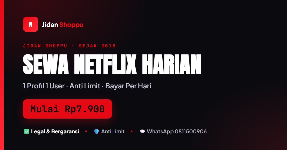 Kartu ringkas Nonton Netflix Bayar Per Hari di Jidan Shoppu
