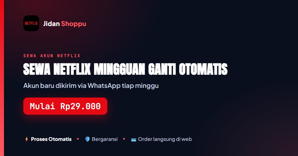 Kartu ringkas Mingguan lebih tenang. — Mulai Rp29.000 di Jidan Shoppu