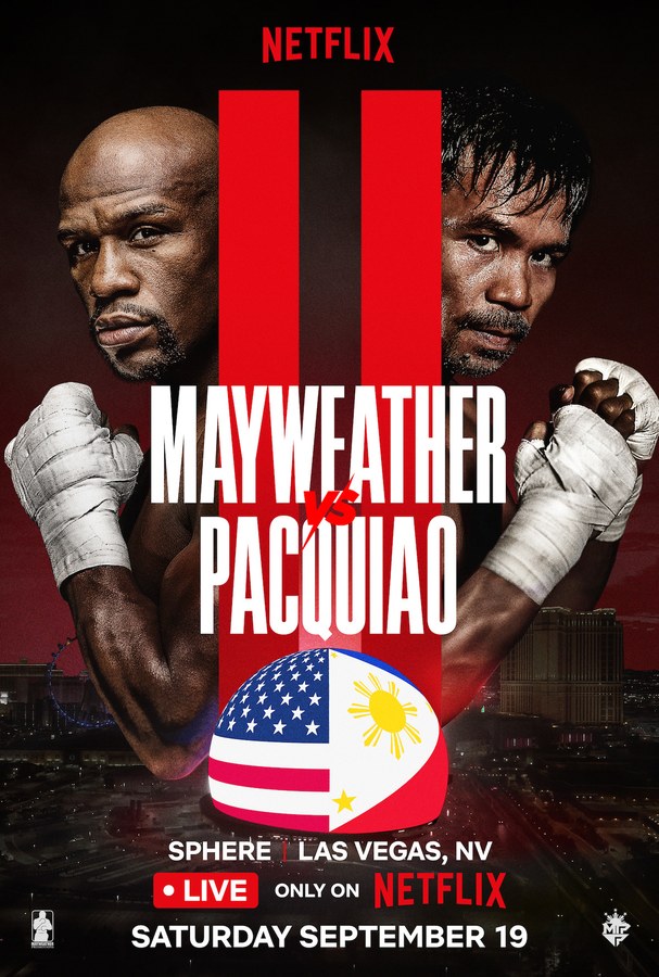 Artwork resmi Floyd Mayweather Jr. vs. Manny Pacquiao di Netflix