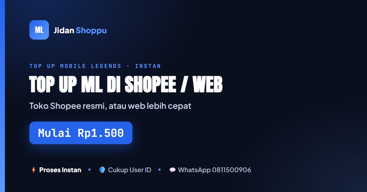 Top Up ML di Shopee (Toko Resmi) atau Web Lebih Cepat