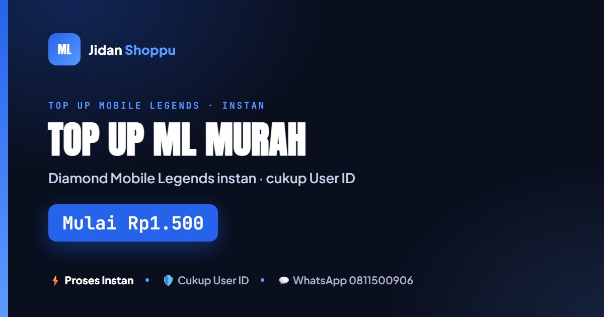Top Up ML Murah Mulai Rp1.500