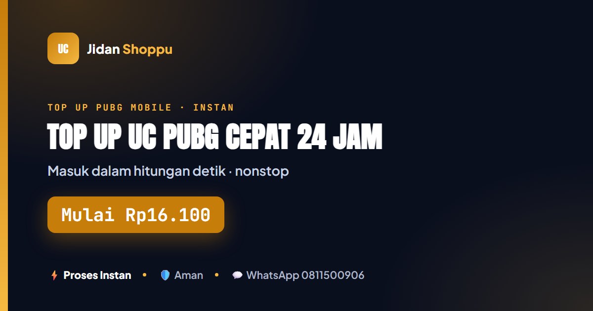 Top Up UC PUBG Cepat & Instan 24 Jam