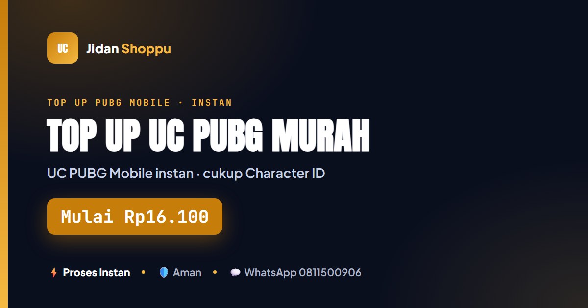 Top Up UC PUBG Murah Mulai Rp16.100