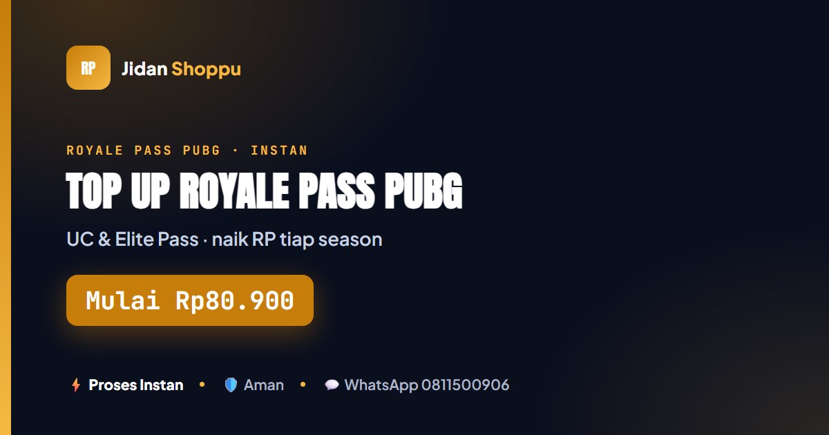 Top Up Royale Pass PUBG Mulai Rp80.900 | UC & RP Murah