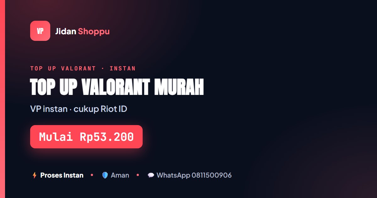 Top Up Valorant Murah Mulai Rp53.200