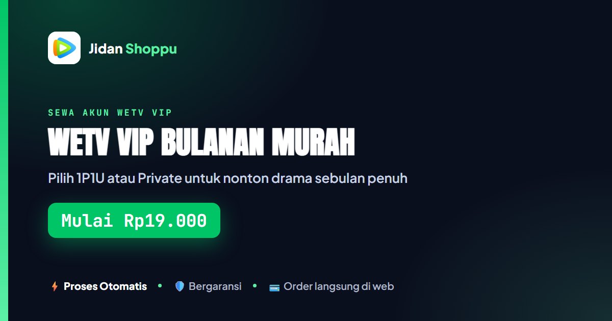 Kartu ringkas Rencana nonton sebulan, selesai. — Mulai Rp19.000 di Jidan Shoppu